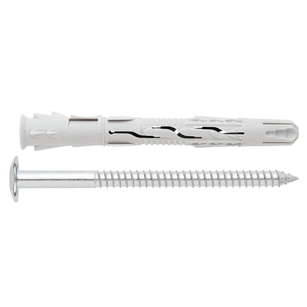 T-NUX T [CP] Taco de nylon universal de alto rendimiento. Cabeza Truss inviolable. Huella TX. Zincado. Homologado ETE